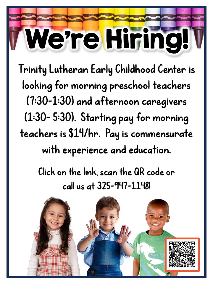 Careers Trinity Lutheran School